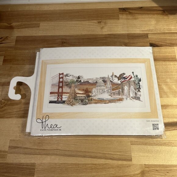 Thea Gouverneur America 544 Counted Cross Stitch Kit Landmark 29.1 x 13.4" NEW - Picture 2 of 7